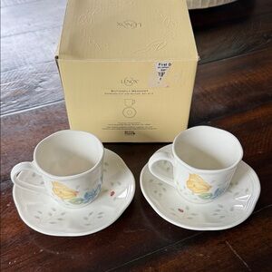 Lenox Butterfly Meadow Espresso Cup and Saucer Set of 2